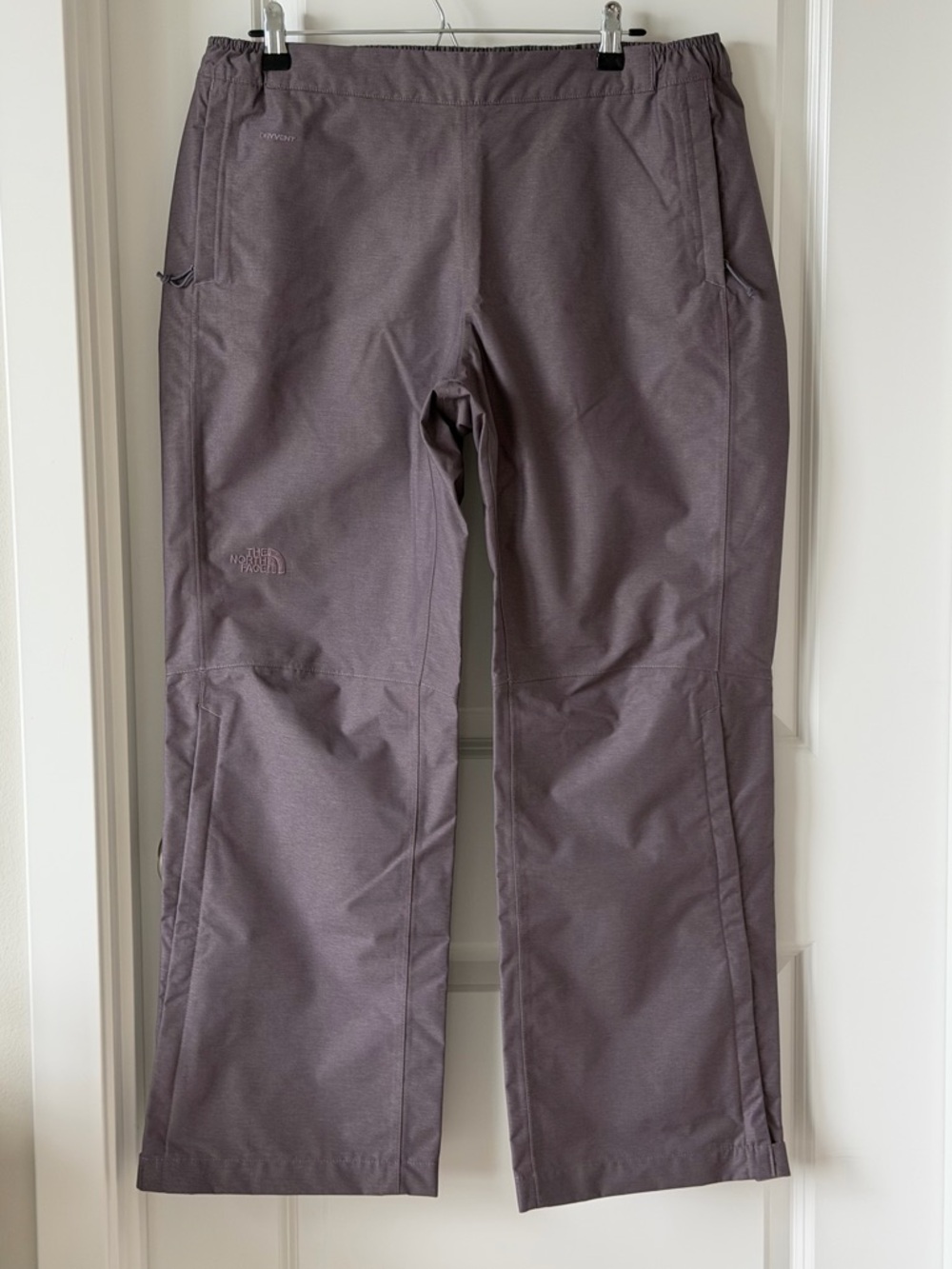 The North Face Rain Pants Women L Reg DryVent Waterproof Side Zip Hiking Gray